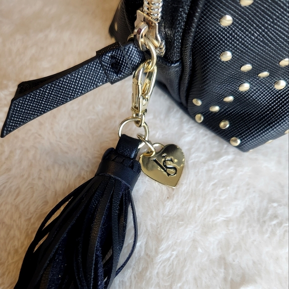 2 Pack! Victoria's Secret Studded Cosmetic Bag with matching Clutch Wristlet - Picture 3 of 8